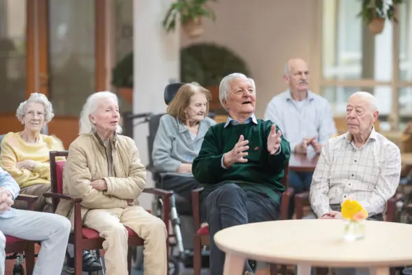 Deelnemers wel thuis abonnement ontmoeten en lachen